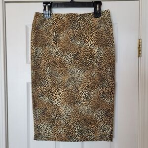 DEX Leopard Print Midi Skirt Size Medium